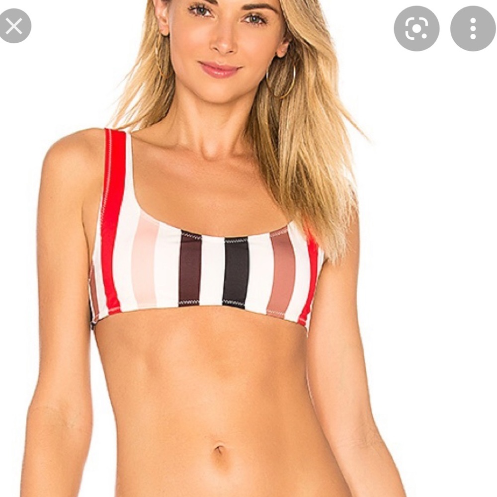 Solid And Stripped Bathing Suit (Lipstick) - image 1